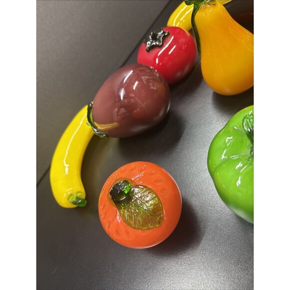 Vintage Murano Style Art Glass Hand-Blown Fruit and Vegetables Lot 10 pc - Picture 6 of 6